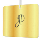 トレンディースクリプトモノグラムフェイク金ゴールドエレガントテンプレート カーエアーフレッシュナー (左)