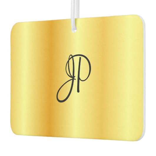 トレンディースクリプトモノグラムフェイク金ゴールドエレガントテンプレート カーエアーフレッシュナー (左)