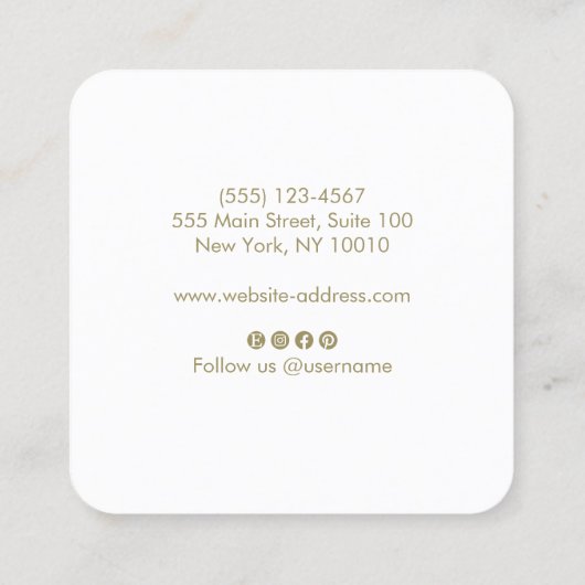 トレンディースクリプトラベンダーウォータカラー スクエア名刺 (裏面)