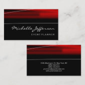 トレンディースクリプトレッドブラックパターンの名刺 名刺 (正面/裏面)