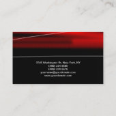 トレンディースクリプトレッドブラックパターンの名刺 名刺 (裏面)