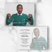 トレンディースクリプト写真の卒業の日付の保存 ポストカード