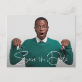 トレンディースクリプト写真の卒業の日付の保存 ポストカード (正面)