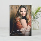 トレンディースクリプト写真の卒業発表 招待状 (スタンド正面)