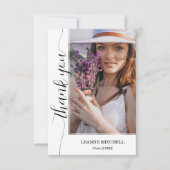 トレンディースクリプト写真の卒業 サンキューカード (正面)