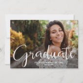 トレンディースクリプト写真の卒業 案内状 (正面)
