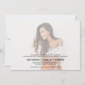 トレンディースクリプト写真の卒業 案内状 (裏面)