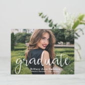 トレンディースクリプト写真卒業パーティー招待状 招待状 (スタンド正面)