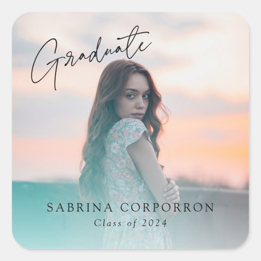 トレンディースクリプト大学院ステッカー スクエアシール (正面)