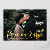 トレンディースクリプト平和オン・アース写真 箔シーズンカード (正面)