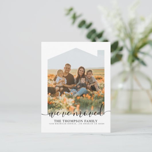トレンディースクリプト引っ越しました新しいホームフォト移動 案内ポストカード (スタンド正面)