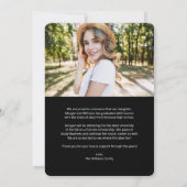 トレンディースクリプト文字、大学院Add Pic卒業 案内状 (裏面)