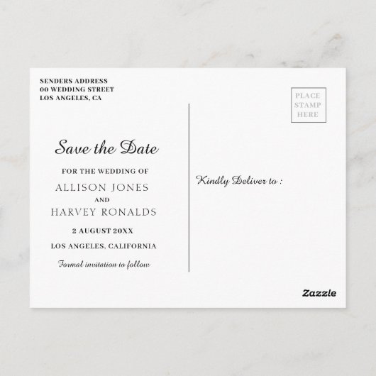 トレンディースクリプト日付の保存 ポストカード (裏面)