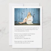 トレンディースクリプト書道ホワイトオーバーレイ卒業 案内状 (裏面)