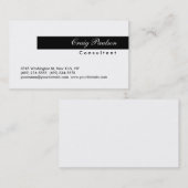 トレンディースクリプト白黒ストライプの名刺 名刺 (正面/裏面)