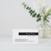 トレンディースクリプト白黒ストライプの名刺 名刺 (スタンド正面)