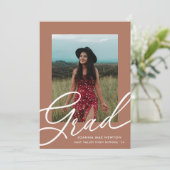 トレンディースクリプト2枚の写真の卒業 招待状 (スタンド正面)