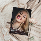 トレンディースクリプト2枚の写真卒業のお知らせ ポストカード