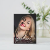 トレンディースクリプト2枚の写真卒業のお知らせ ポストカード (スタンド正面)