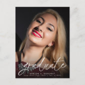 トレンディースクリプト2枚の写真卒業のお知らせ ポストカード (正面)