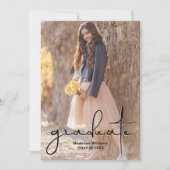 トレンディースクリプト2枚の写真卒業のお知らせ 案内状 (正面)