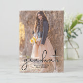 トレンディースクリプト2枚の写真卒業のお知らせ 案内状 (スタンド正面)