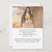 トレンディースクリプト2枚の写真卒業のお知らせ 案内状 (裏面)