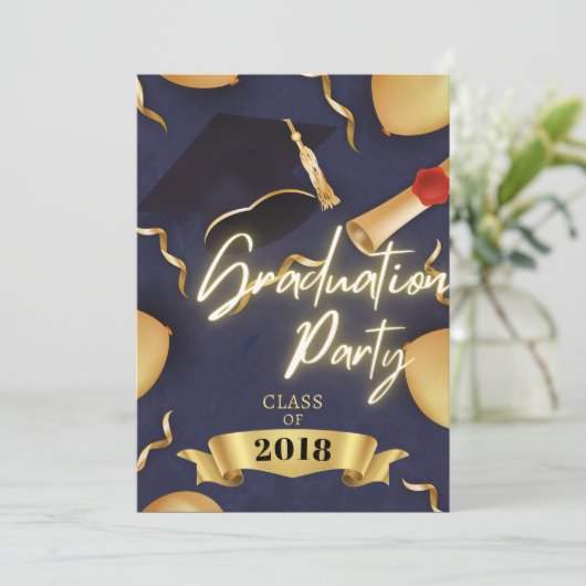 トレンディースクリプト |フォトカスタム卒業記念パーティー 招待状 (スタンド正面)