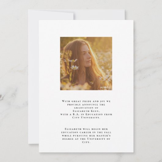 トレンディースクリプト |写真卒業のお知らせ 案内状 (裏面)