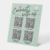 トレンディースクリプトQRコードは私たちのサインに接続モダンする 台座サイン (正面)