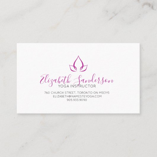 トレンディースクリプトVivaマゼンタQRコード名刺 名刺 (正面)