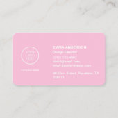 トレンディースクリプモダントピンクミニマルはっきりしたリスト 名刺 (裏面)