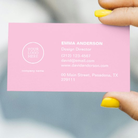 トレンディースクリプモダントピンクミニマルはっきりしたリスト 名刺