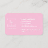 トレンディースクリプモダントピンクミニマルはっきりしたリスト 名刺 (裏面)