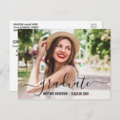 トレンディースクリモダンプト卒業パーティーの写真 インビテーションポストカード (正面/裏面)