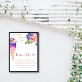 トレンディースコップドアイスクリームリングや輪狩りブライダルシャワー ポスター