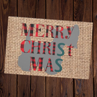 トレンディースコティッシュクリスマスドテリアのバーラップ ドアマット