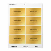 トレンディーススタイリッシュクリプト文字金ゴールドテンプレートモダン ラベル (フルシート)