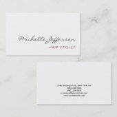 トレンディースタイリッシュかわいいスクリプトホワイト名刺 名刺 (正面/裏面)