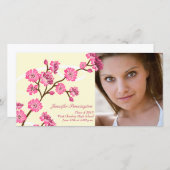 トレンディースタイリッシュさくらんぼ開花フォトカード 案内状 (正面/裏面)