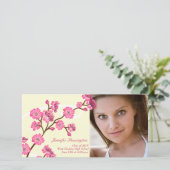 トレンディースタイリッシュさくらんぼ開花フォトカード 案内状 (スタンド正面)