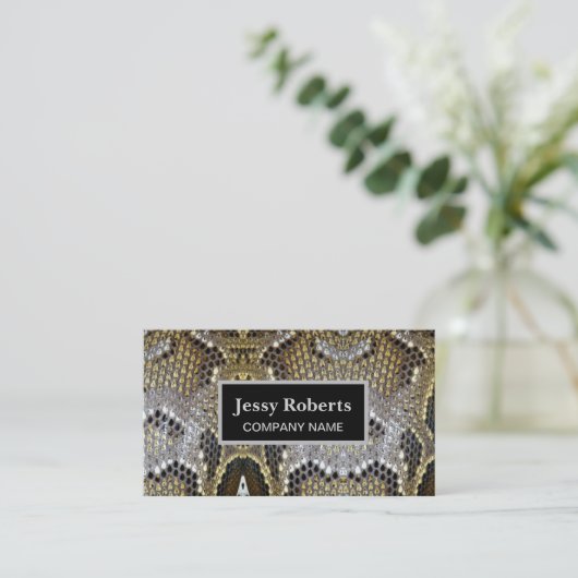 トレンディースタイリッシュアニマルプリントスネークスキンファッション 名刺 (スタンド正面)