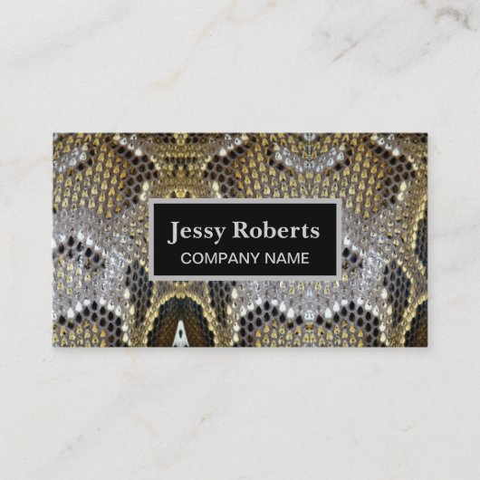 トレンディースタイリッシュアニマルプリントスネークスキンファッション 名刺 (正面)