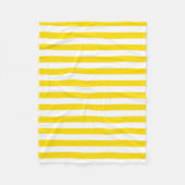 トレンディースタイリッシュイエローホワイトストライプのテンプレート小 フリースブランケット (正面)