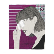 トレンディースタイリッシュガールシックパープルコラージュラブハート