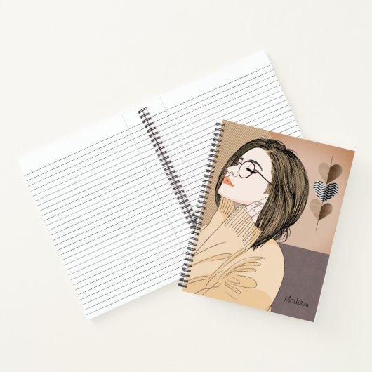 トレンディースタイリッシュガールシックラブハート ノートブック (内部)