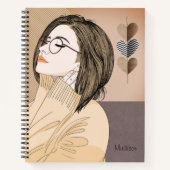 トレンディースタイリッシュガールシックラブハート ノートブック (正面)