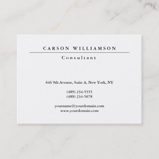 トレンディースタイリッシュクラシックホワイトプロフェッショナル 名刺 (正面)