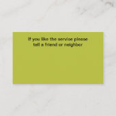 トレンディースタイリッシュクリーニングサービス名刺 名刺 (裏面)