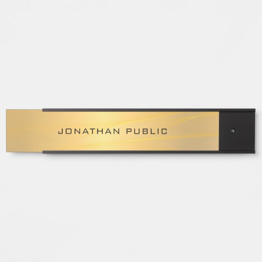 トレンディースタイリッシュグラム金ゴールドモダンシンプルテンプレート サインプレート (正面)